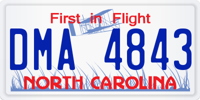 NC license plate DMA4843