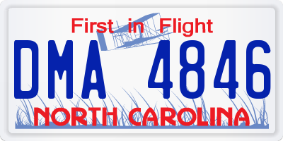 NC license plate DMA4846