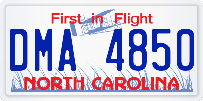 NC license plate DMA4850
