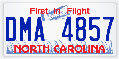 NC license plate DMA4857