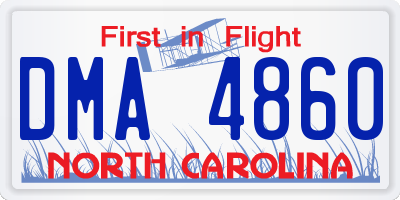 NC license plate DMA4860