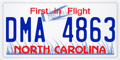 NC license plate DMA4863
