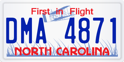 NC license plate DMA4871