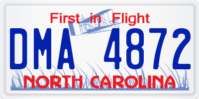 NC license plate DMA4872