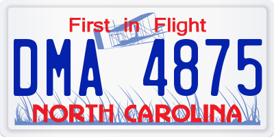 NC license plate DMA4875