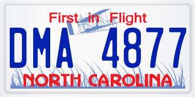 NC license plate DMA4877