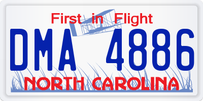 NC license plate DMA4886