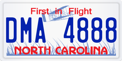 NC license plate DMA4888