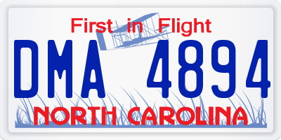 NC license plate DMA4894