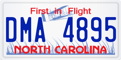 NC license plate DMA4895