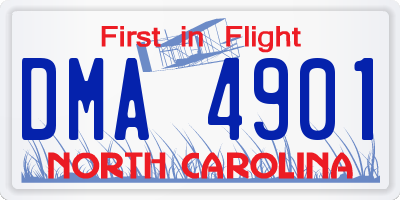 NC license plate DMA4901