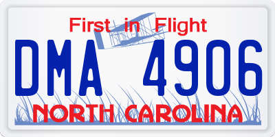 NC license plate DMA4906