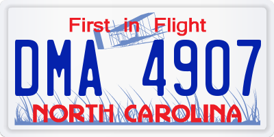 NC license plate DMA4907