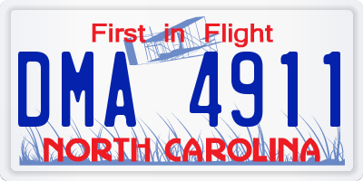 NC license plate DMA4911