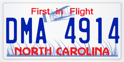 NC license plate DMA4914