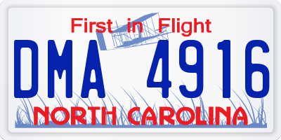 NC license plate DMA4916