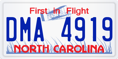 NC license plate DMA4919