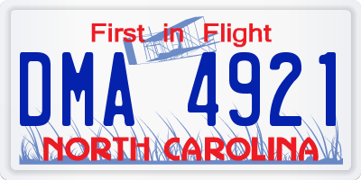 NC license plate DMA4921