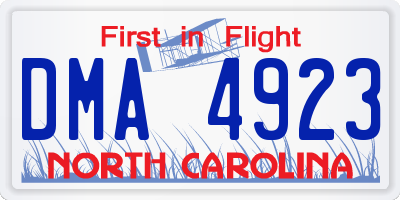 NC license plate DMA4923