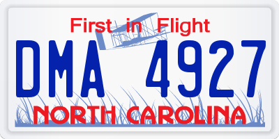 NC license plate DMA4927