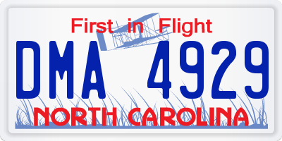NC license plate DMA4929
