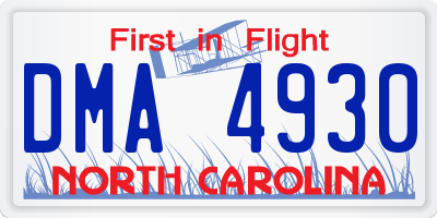 NC license plate DMA4930