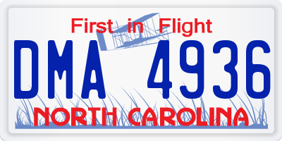 NC license plate DMA4936