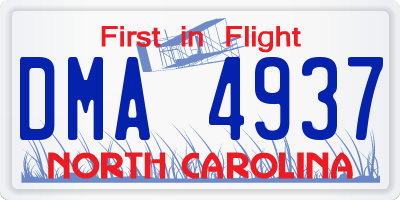 NC license plate DMA4937