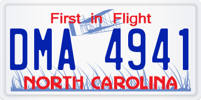 NC license plate DMA4941