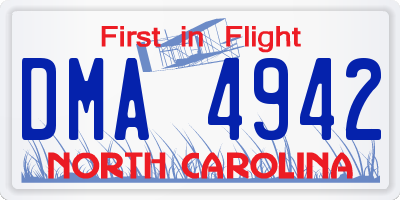 NC license plate DMA4942