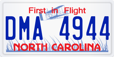 NC license plate DMA4944