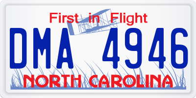 NC license plate DMA4946