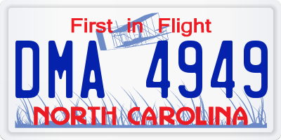 NC license plate DMA4949