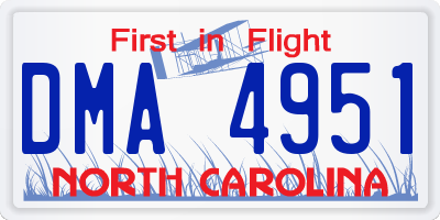 NC license plate DMA4951