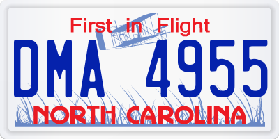 NC license plate DMA4955