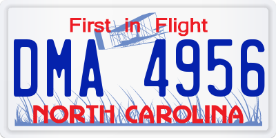 NC license plate DMA4956