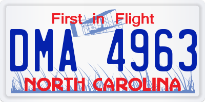 NC license plate DMA4963