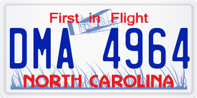 NC license plate DMA4964