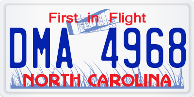 NC license plate DMA4968