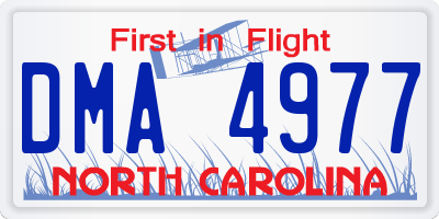 NC license plate DMA4977