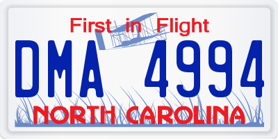 NC license plate DMA4994