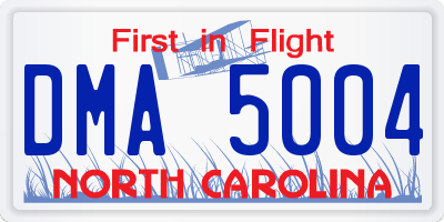 NC license plate DMA5004