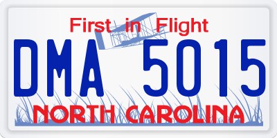 NC license plate DMA5015