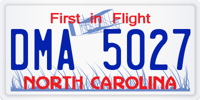 NC license plate DMA5027