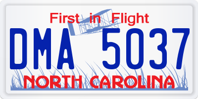 NC license plate DMA5037