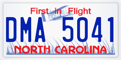 NC license plate DMA5041