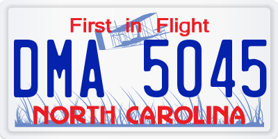 NC license plate DMA5045