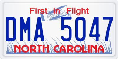 NC license plate DMA5047