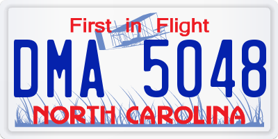 NC license plate DMA5048