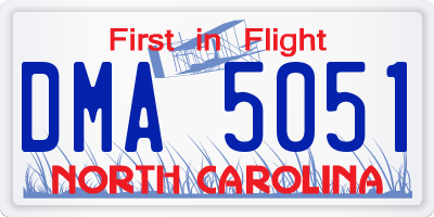 NC license plate DMA5051